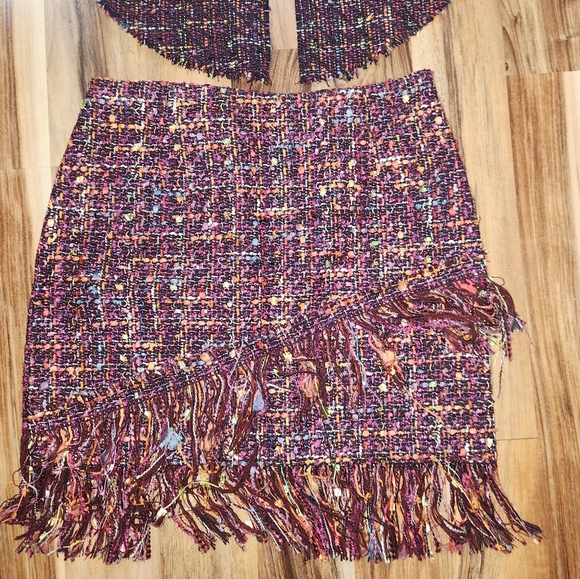 Multicolor Tweed Two-Piece Set - Picture 4 of 7